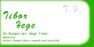 tibor hege business card